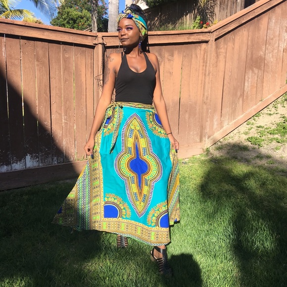 dashiki skirt and headwrap